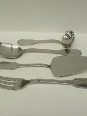 Bouillet BOURDELLE Pattern LUYNES France Serving Fork, Spoon, Pie Server, Ladle
